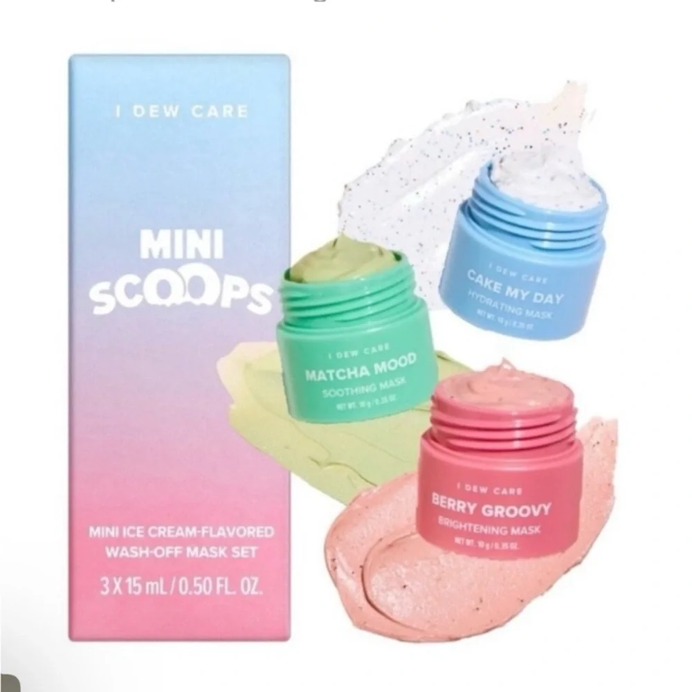 I Do Care 3 pc Mini Scoops Skincare Set -and the silicone applicator brush NIP - Picture 7 of 14